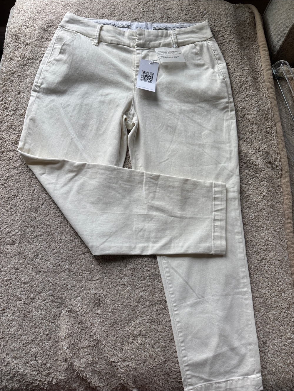 NWT Dear John Hampton Mid Rise Pant size 29 28” inseam ivory color